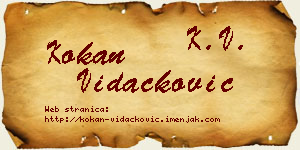 Kokan Vidačković vizit kartica
